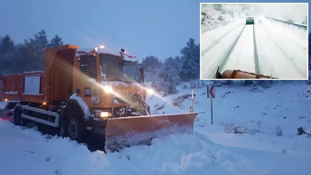 Konya’yı 4 ile bağlayan kara yollarında ulaşıma kar engeli